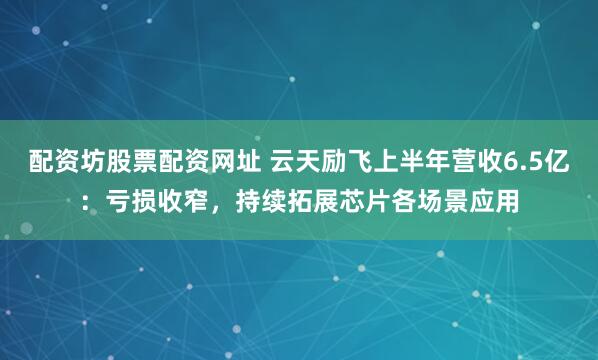 配资坊股票配资网址 云天励飞上半年营收6.5亿：亏损收窄，持续拓展芯片各场景应用